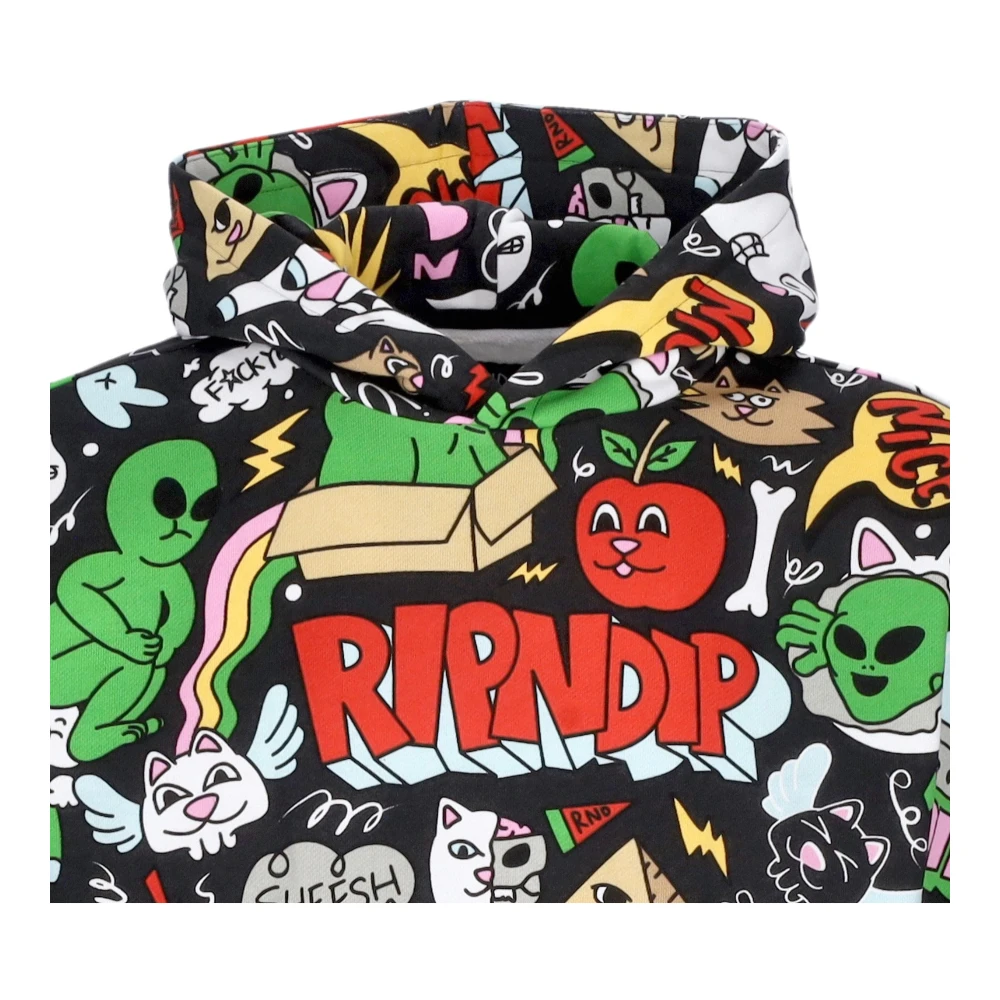 Ripndip Zwarte Heren All Over Print Hoodie Multicolor Heren