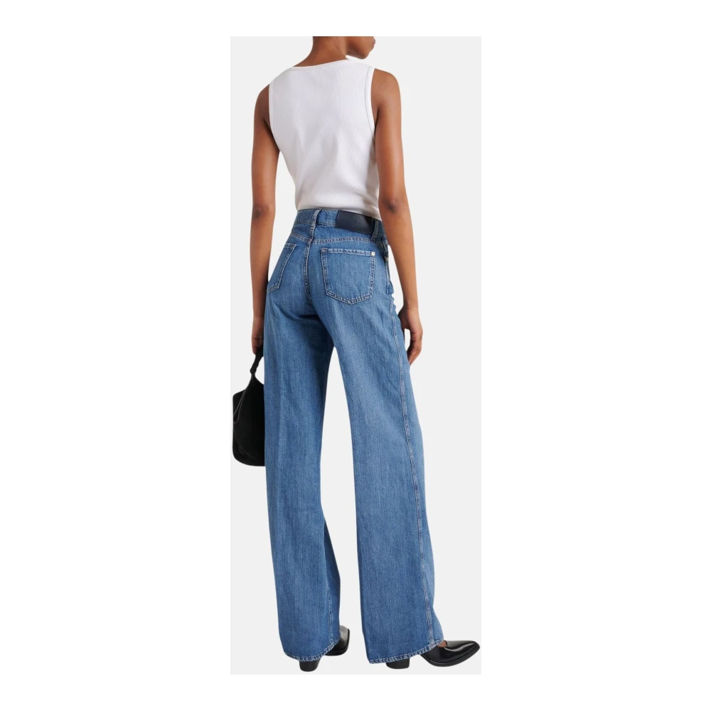 7 For All Mankind Hoge taille linnen palazzo jeans Blue Dames