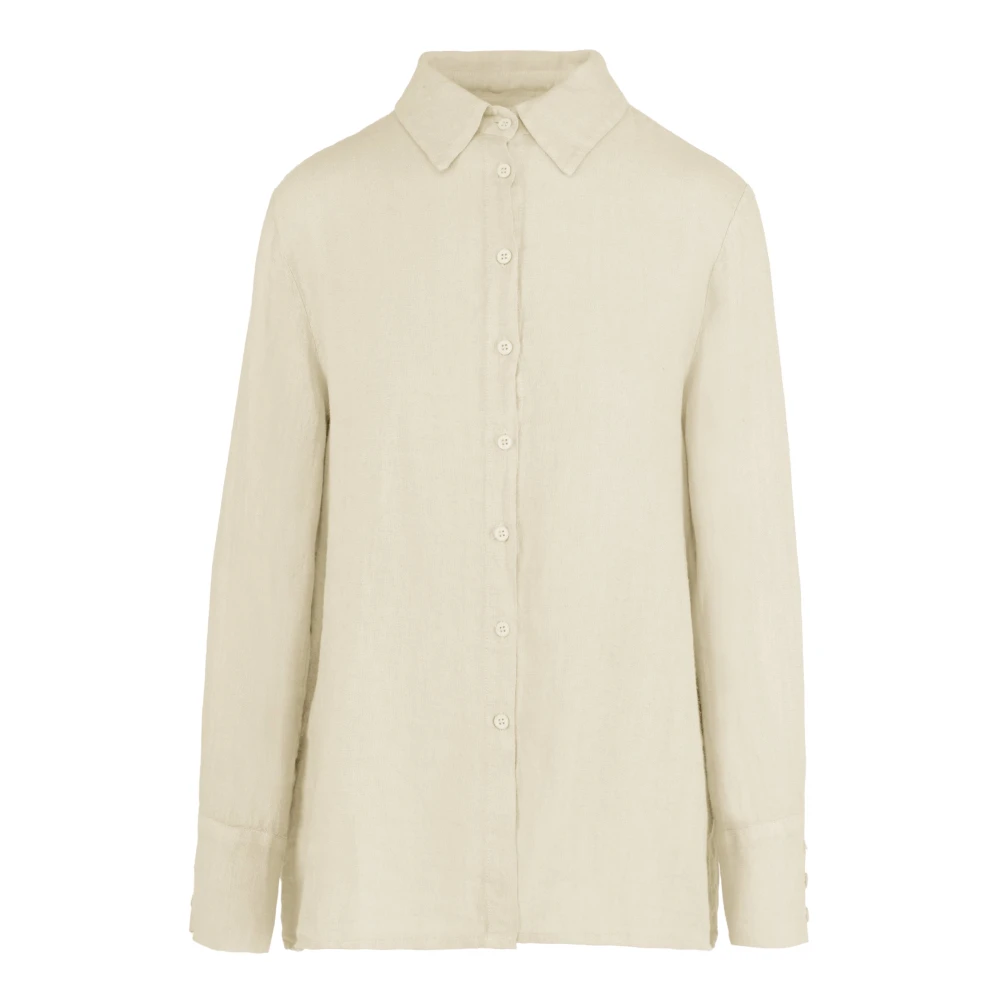 Bomboogie Donna Beige - Camicia Di Lino Con Colletto - Blouses & Shirts - S