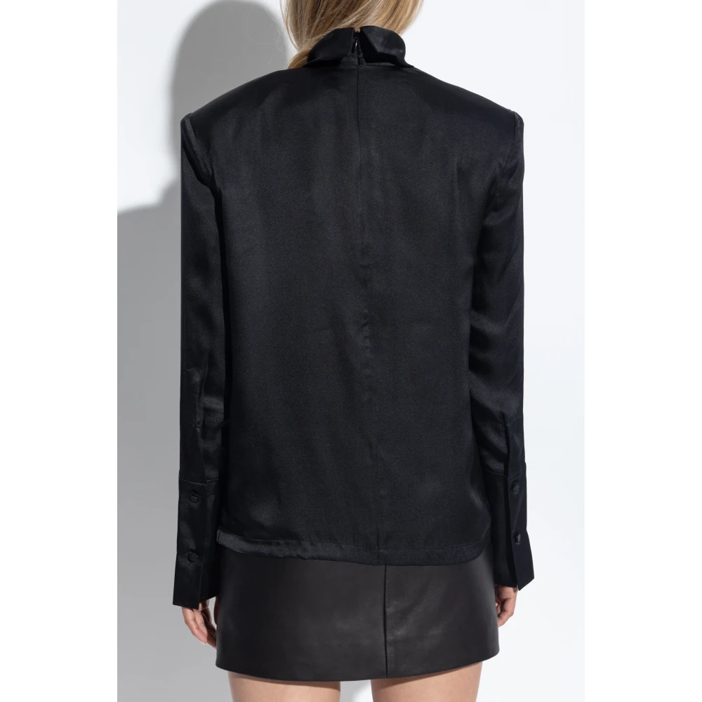 Anine Bing Top met schoudervullingen Black Dames