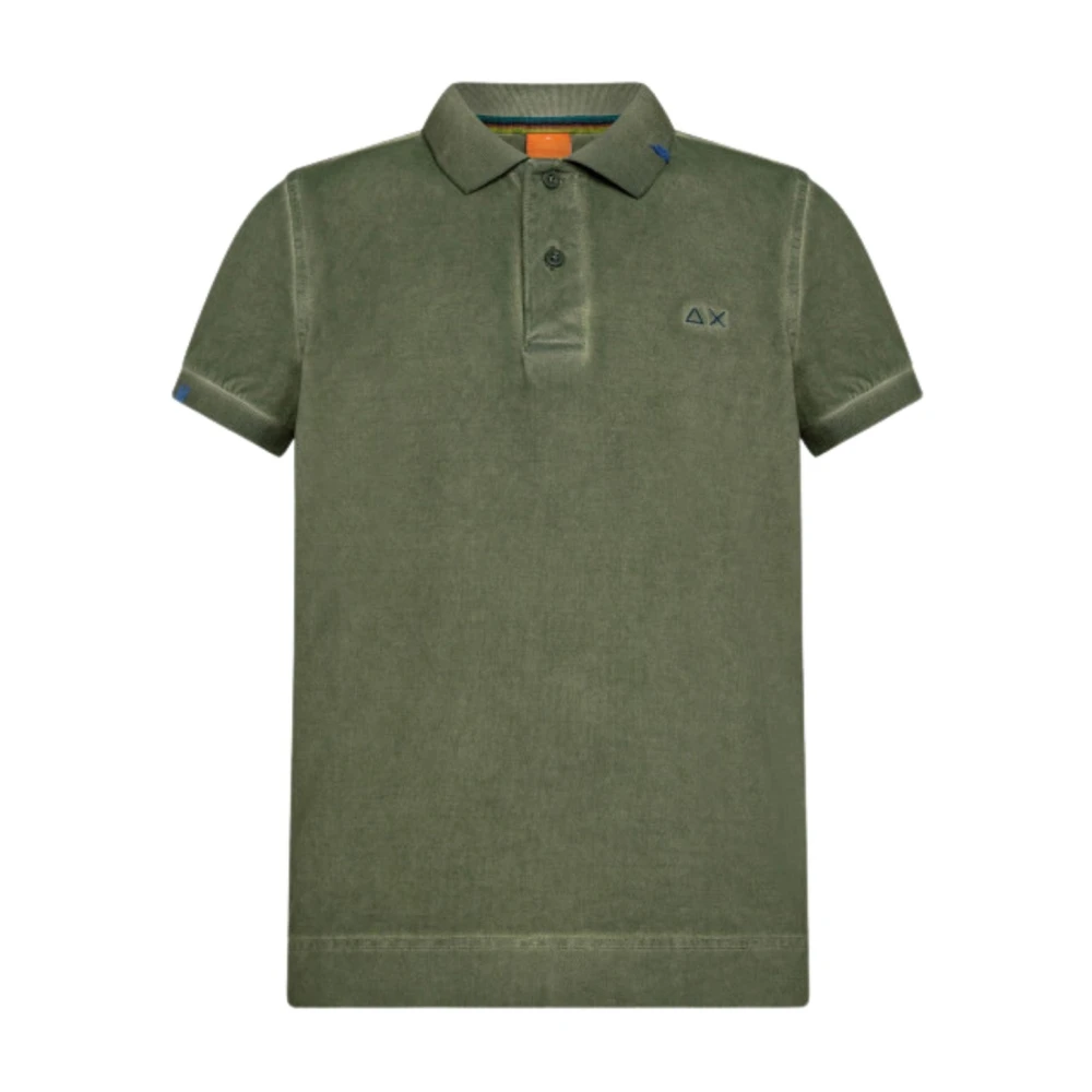 Sun68 Men's Green Special Dyed Cotton Polo Shirt