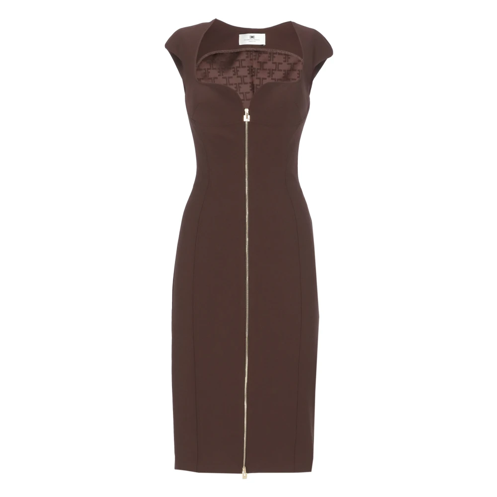 Elisabetta Franchi Brown Dresses - Female - Midi Dresses - M - Dresses