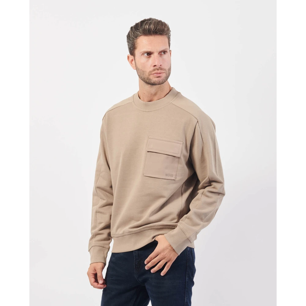 Hugo Boss Cargo Pocket Sweater Beige Heren