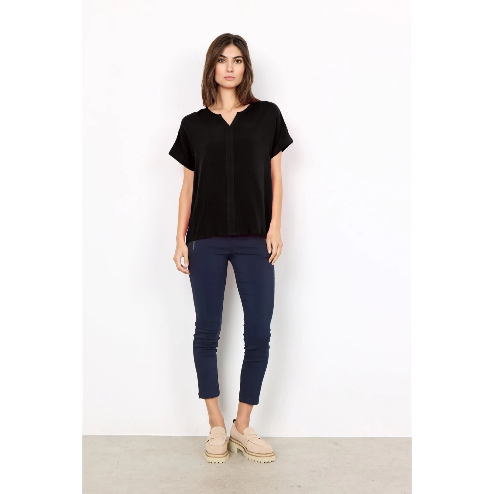 Soyaconcept V-hals shirt met korte mouwen Black Dames