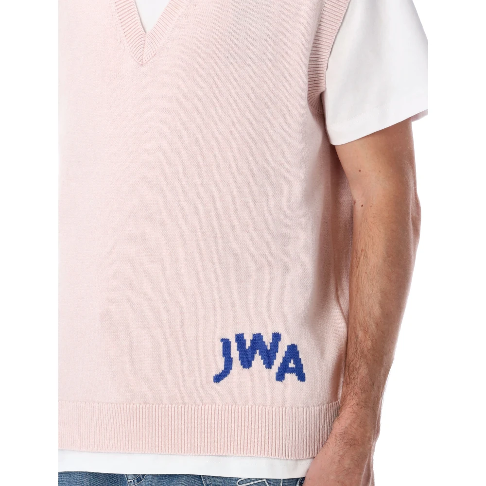 JW Anderson Luxe V-hals Gebreide Kleding Blush Pink Heren