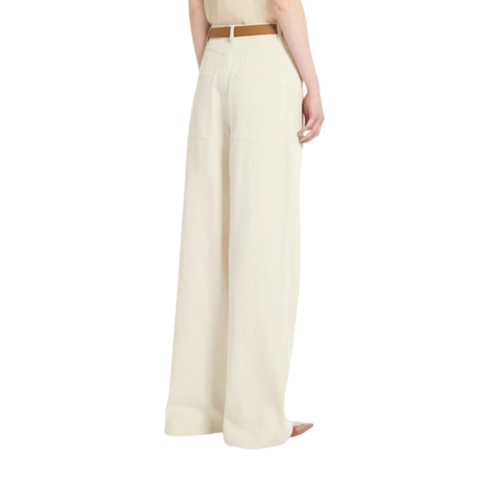 Max Mara Kobaltblauwe Broek Beige Dames