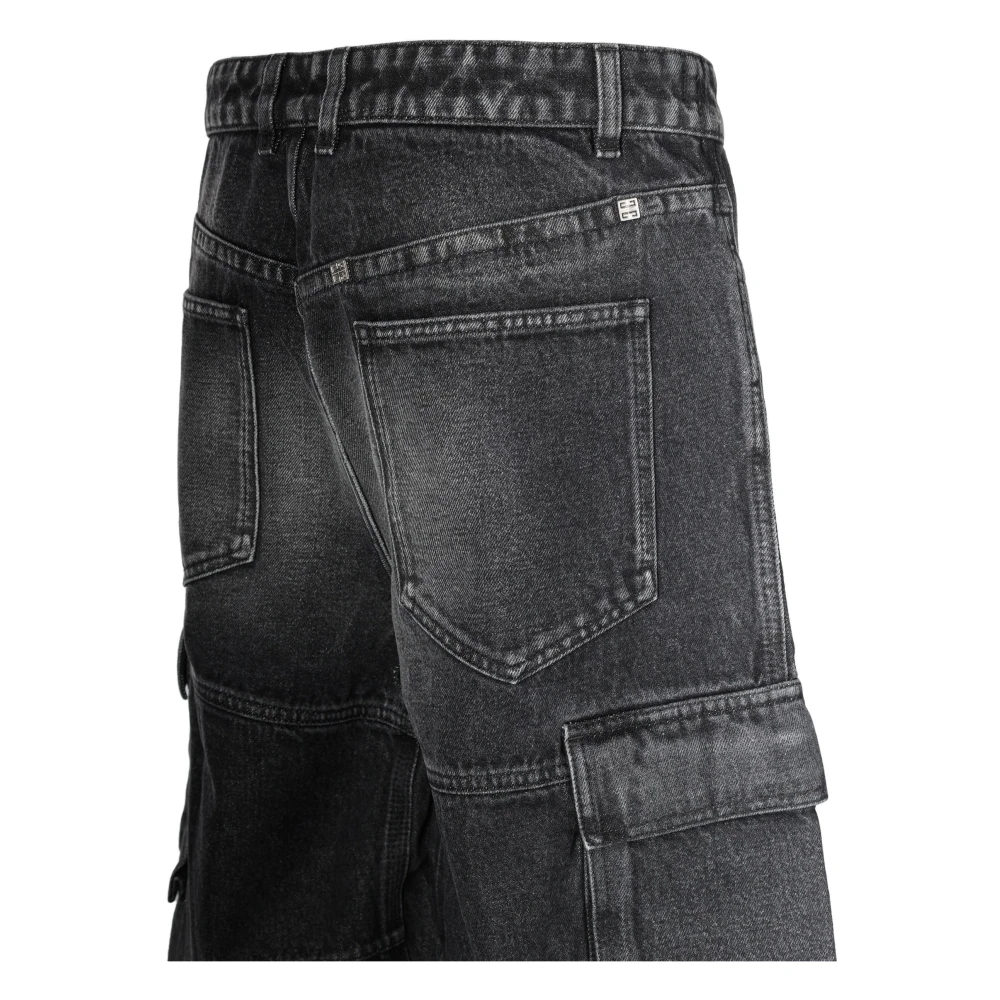 Givenchy Oversized Bermuda Jeans met Zijzakken Black Heren