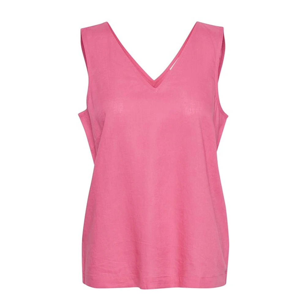 Kaffe Rosa prickig topp Pink, Dam