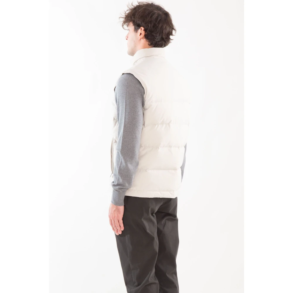Eleventy Wollen Gewatteerd Waterdicht Vest Beige Heren