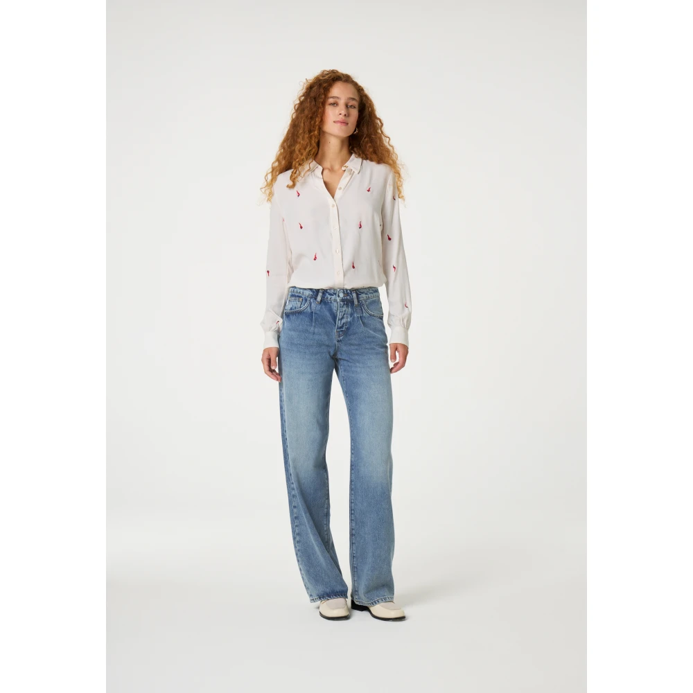 Fabienne Chapot Lot Embro Blouse Beige Dames