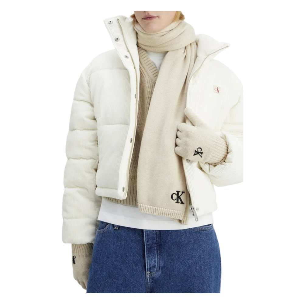 Calvin Klein Herfst Winter Dames Sjaals en Handschoenen Collectie Beige Dames