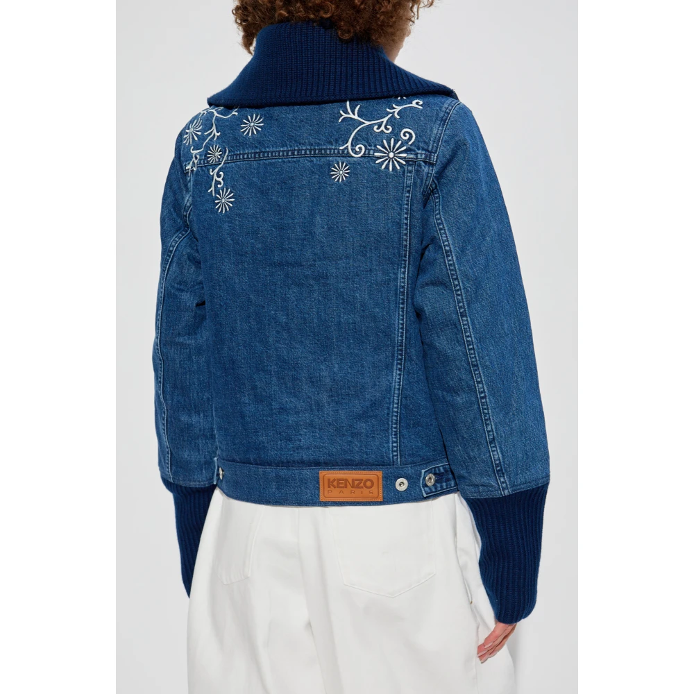 Kenzo Spijkerjas met wollen kraag Blue Dames