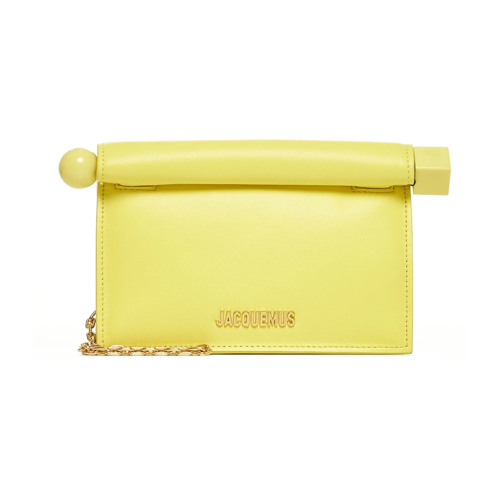 Jacquemus Schoudertas Le Petite Pochette Rond Yellow Dames