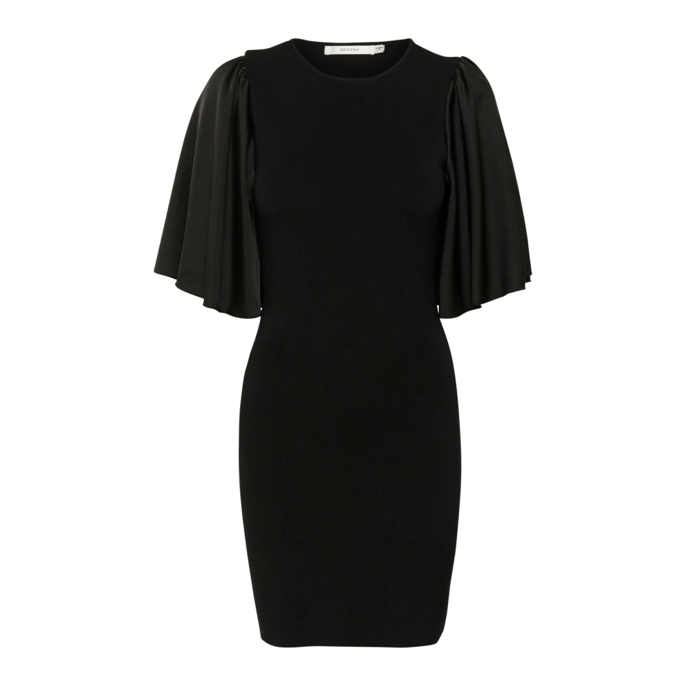 Gestuz Women's Black Elegant Short Dress With Flounce Sleeves - Short Dresses - Xl - Dresses