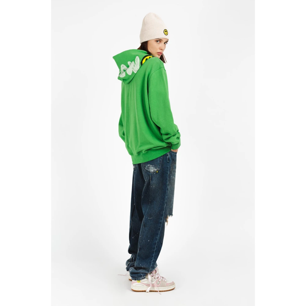 Barrow Hoodie met distressed effect Green Unisex