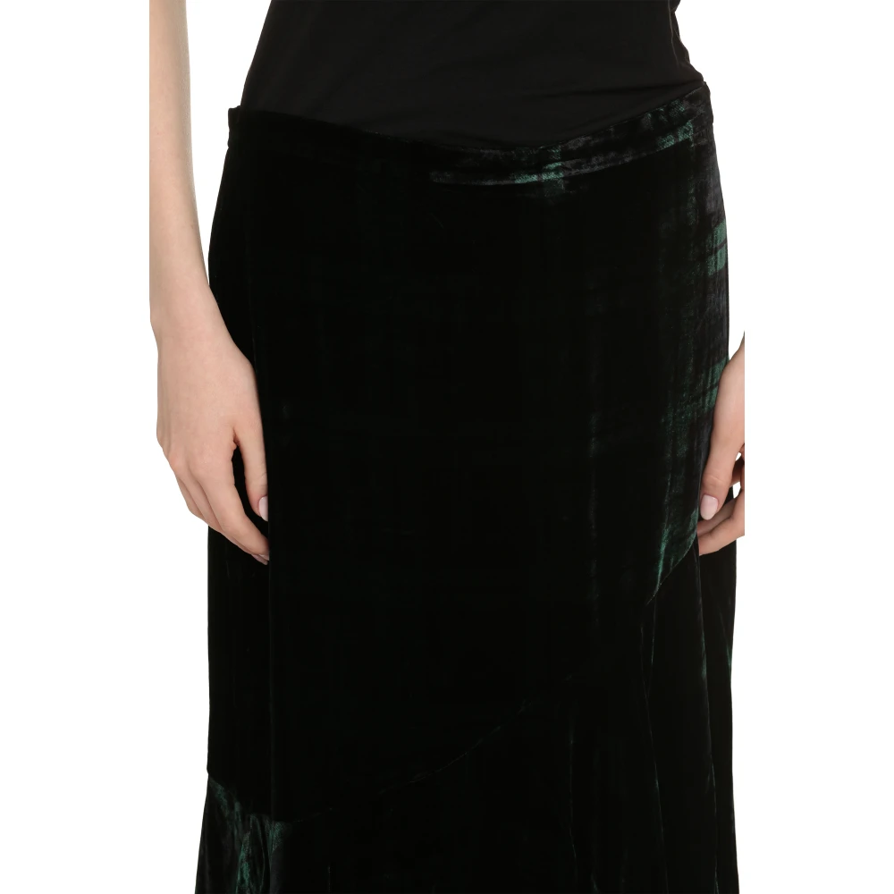 Polo Ralph Lauren Fluwelen Rok met Tartan Motief Green Dames