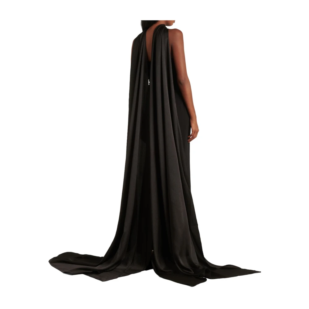 Solace London Elegante Jurk met Seersucker Detail Black Dames