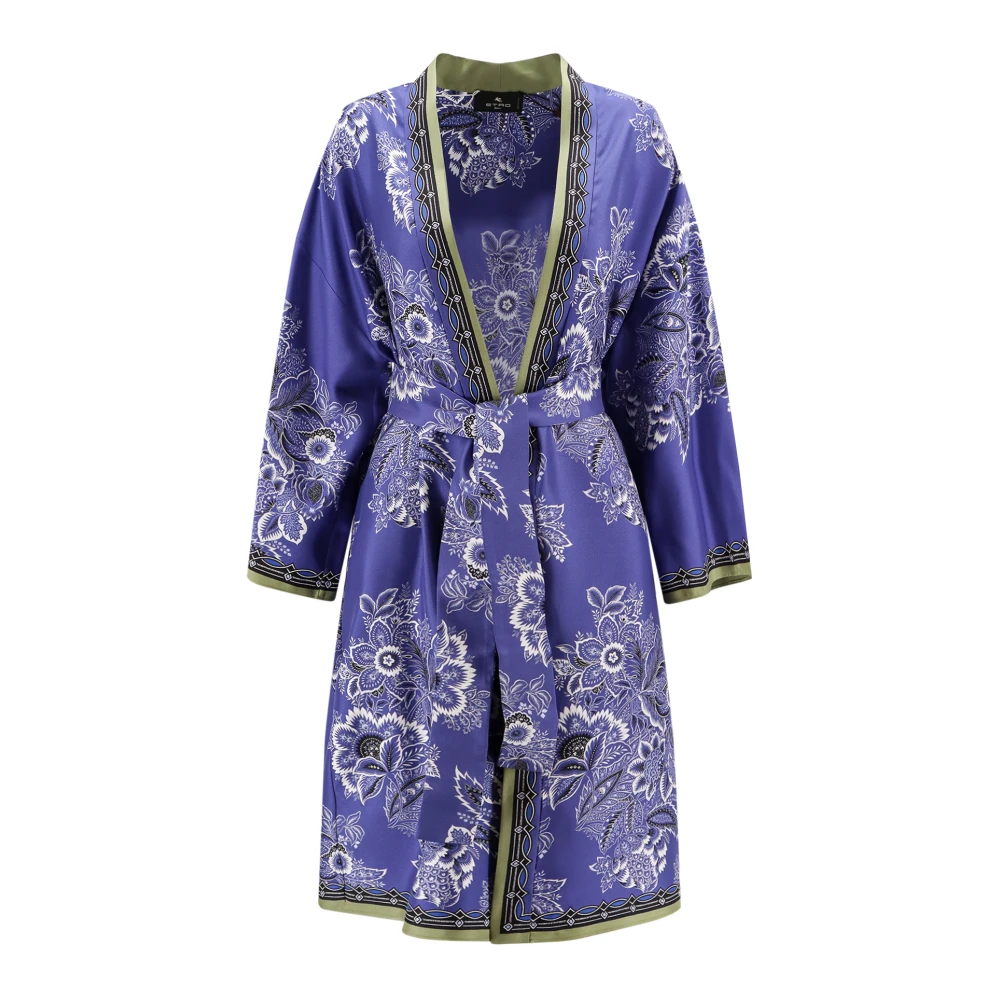 ETRO Iconische Zijden Kimono Blue Dames