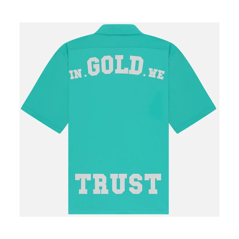In Gold We Trust Oceaan Blauwe Beach Blouse Heren Blue Heren