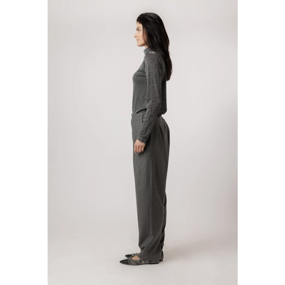 closed Donkergrijze Melange Klassieke Broek Gray Dames