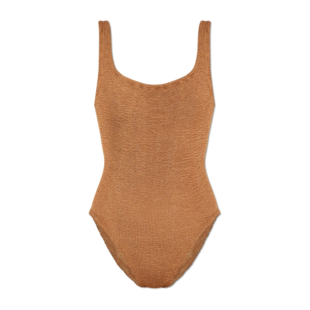 Hunza G Women's Brown Swimsuits, One Size, One-Piece Swimsuit Square