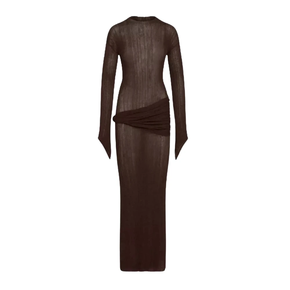 Aya Muse Bruine Maxi Jurk Steren Brown Dames