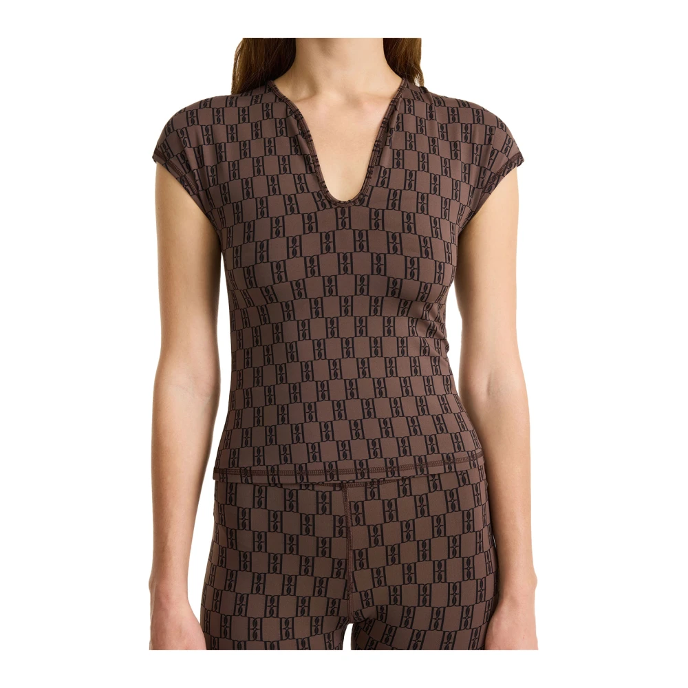 By Malene Birger T-Shirt met Uitgesneden Halslijn Donker Mahonie By Herenne Birger Brown Dames