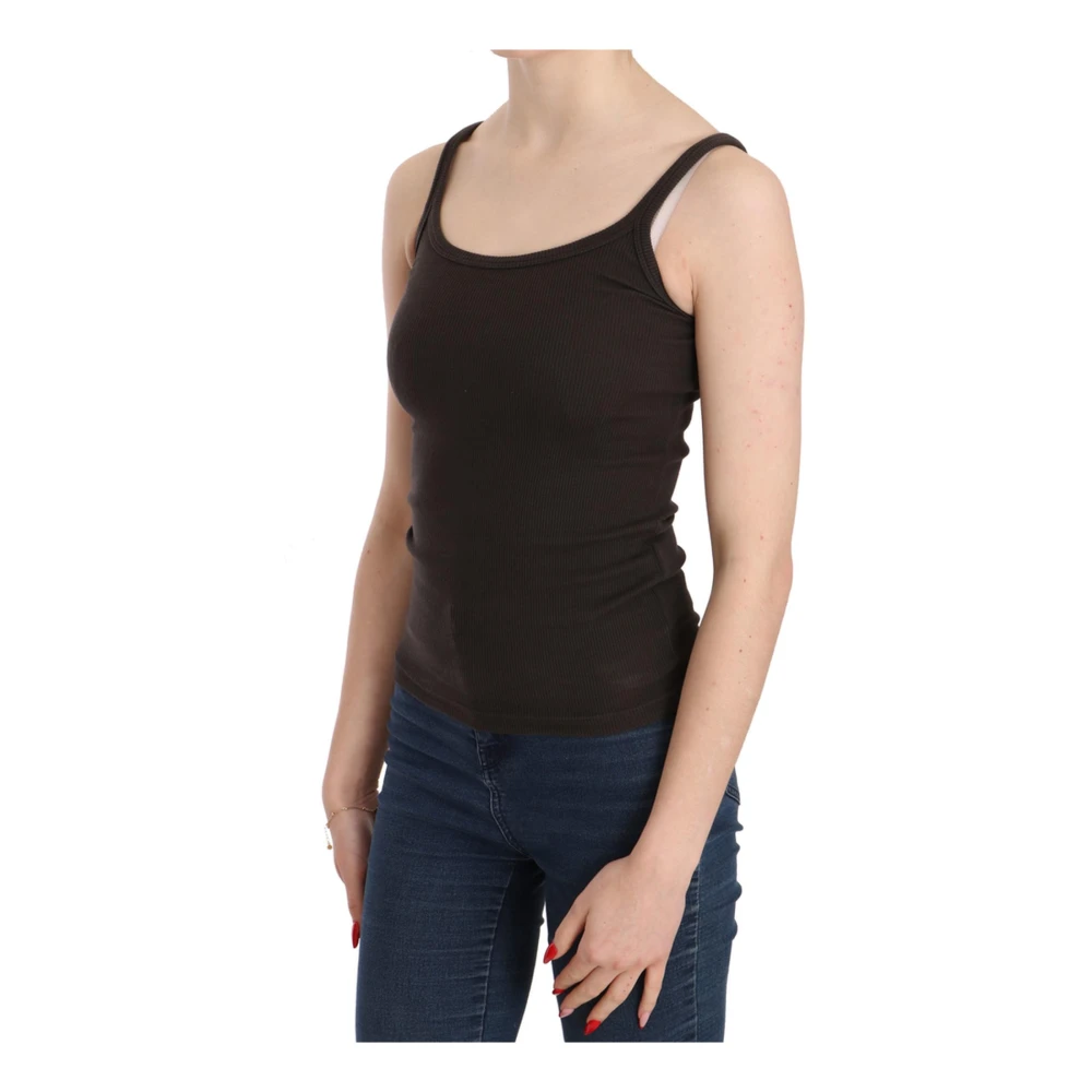 Pink Memories Mouwloze Top Blouse Brown Dames