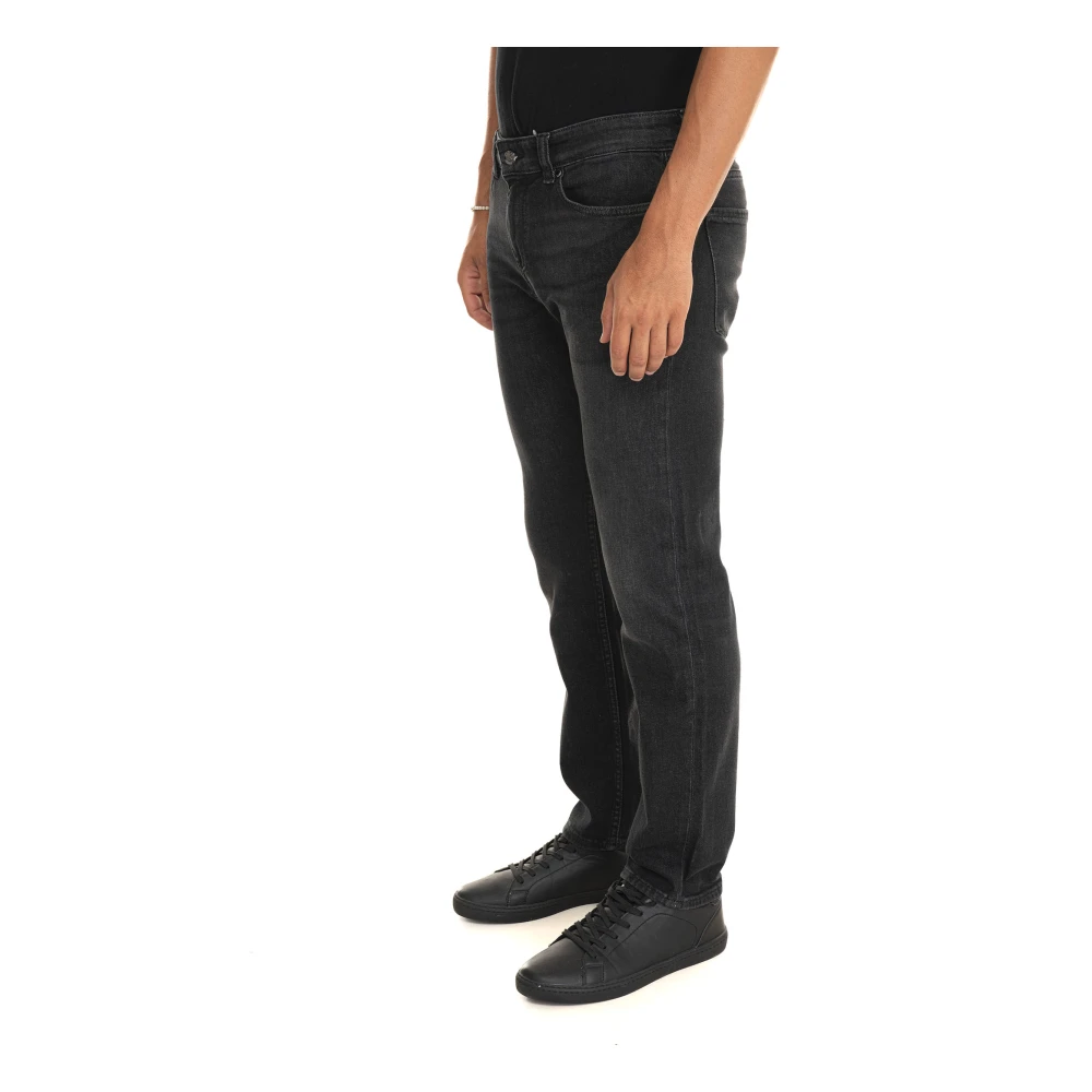 Boss Denim Jeans met Chroom Staal Logo Gray Heren