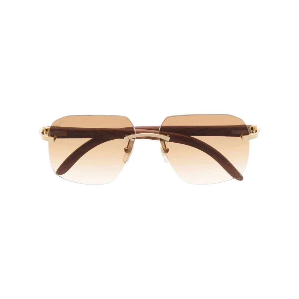 Cartier Men's Yellow C Décor Sunglasses - Sunglasses - 58 Mm - Accessories