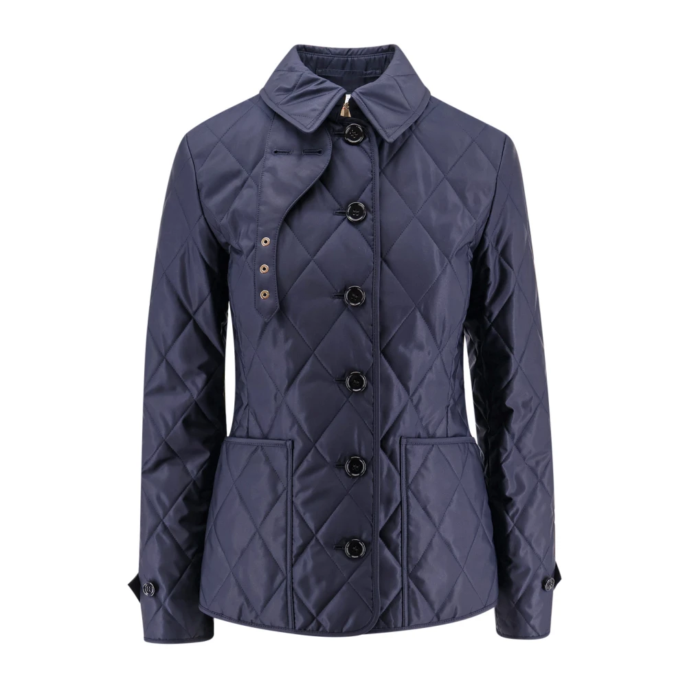 Burberry Gewatteerde nylonjas met ruitvoering Blue Dames