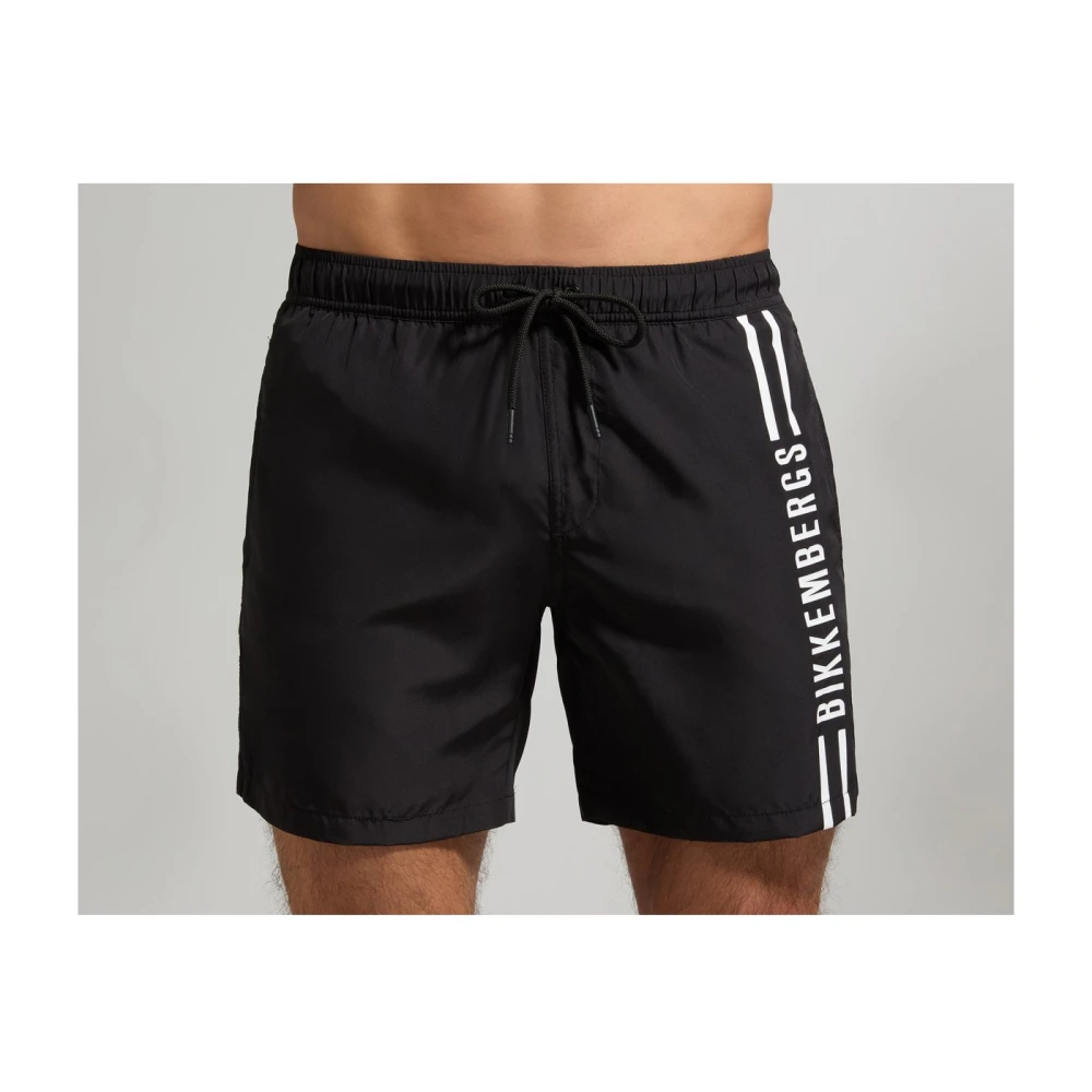 Bikkembergs Zijlogo Zwemshorts Zwart Black Heren
