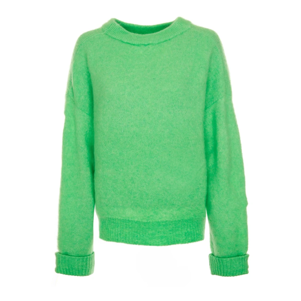 American vintage Klassieke Boothals Pullover Green Dames