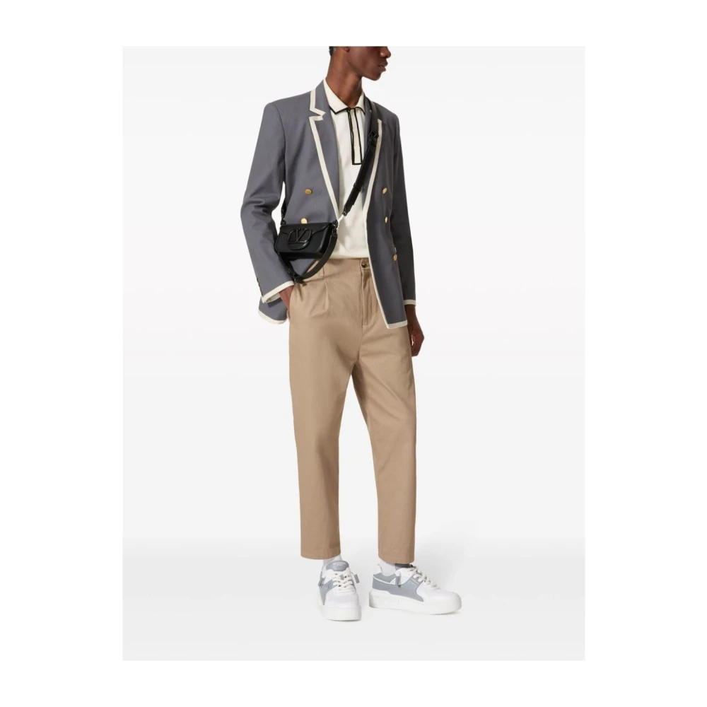 Valentino Beige Katoenen Broek met Plooidetails Beige Heren