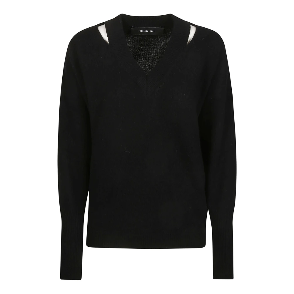 Federica Tosi Nero Cut Out Sweater Black Dames