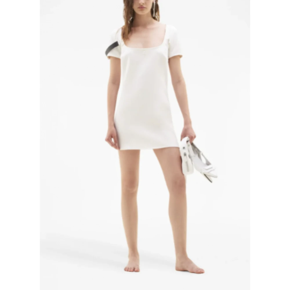 Courrèges Witte Korte Mouw Jurk White Dames