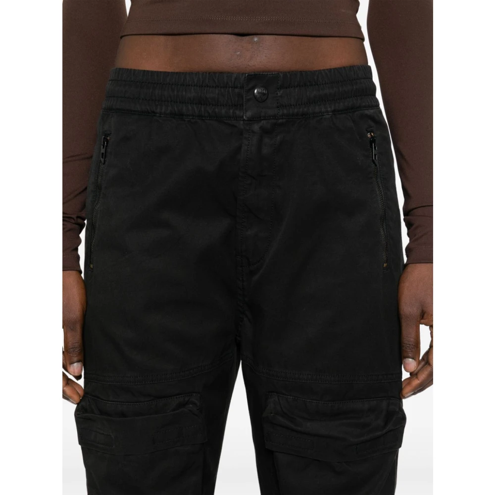 Diesel Zwarte Cargo Broek met Elastische Tailleband Black Dames