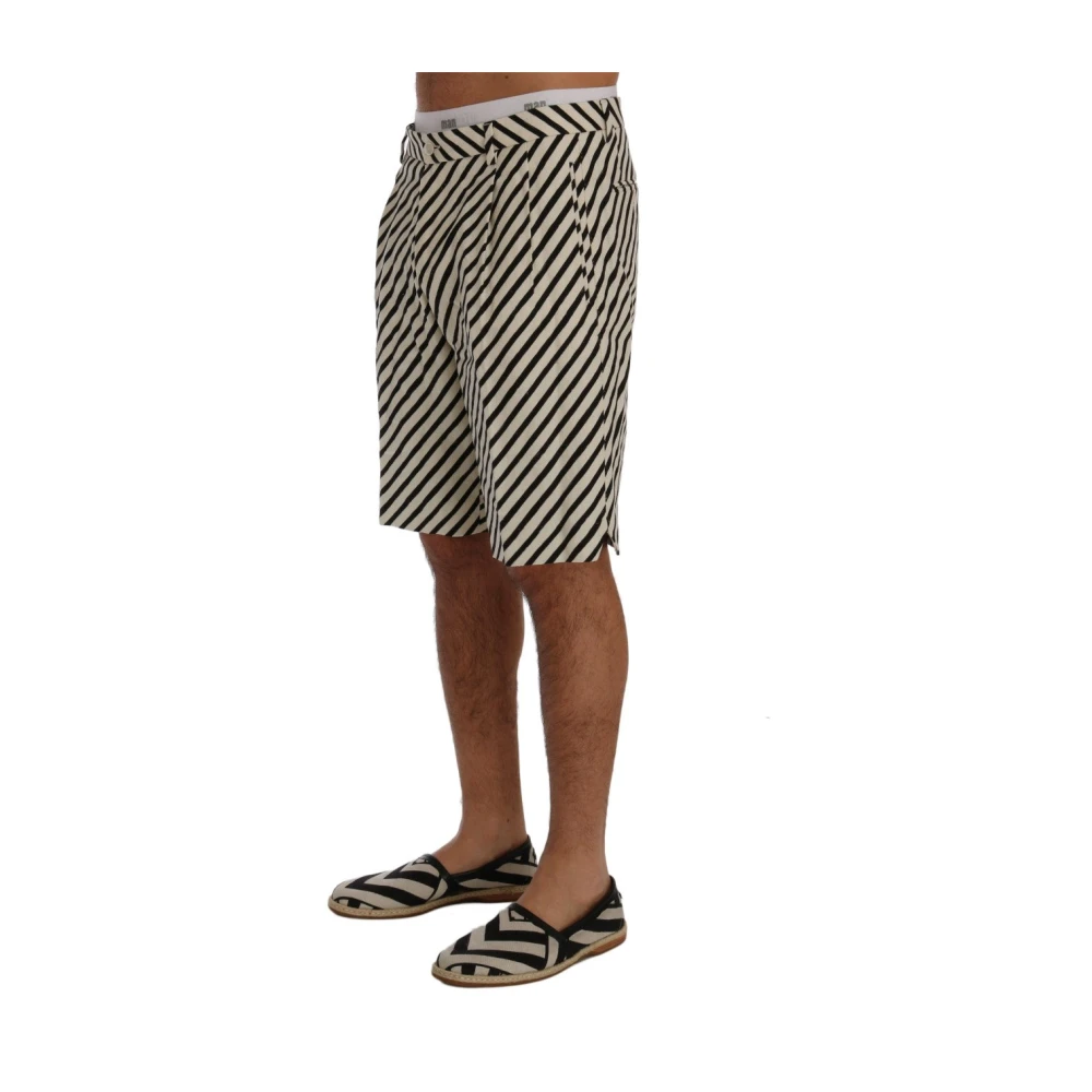 Dolce & Gabbana Gestreepte Casual Hennep Shorts Black Heren