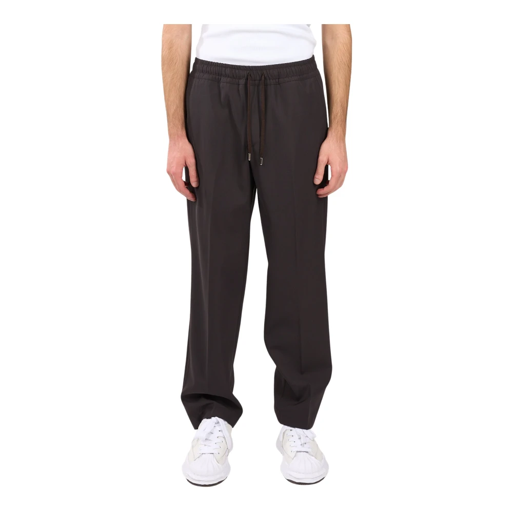 Costumein Loszittende zuivere wollen broek Brown Heren