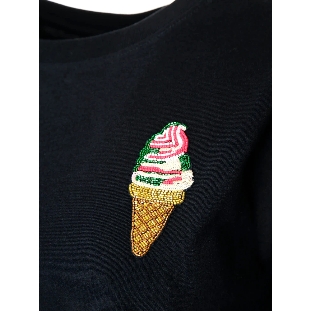 Essentiel Antwerp IJsje Geborduurd T-shirt Blue Dames