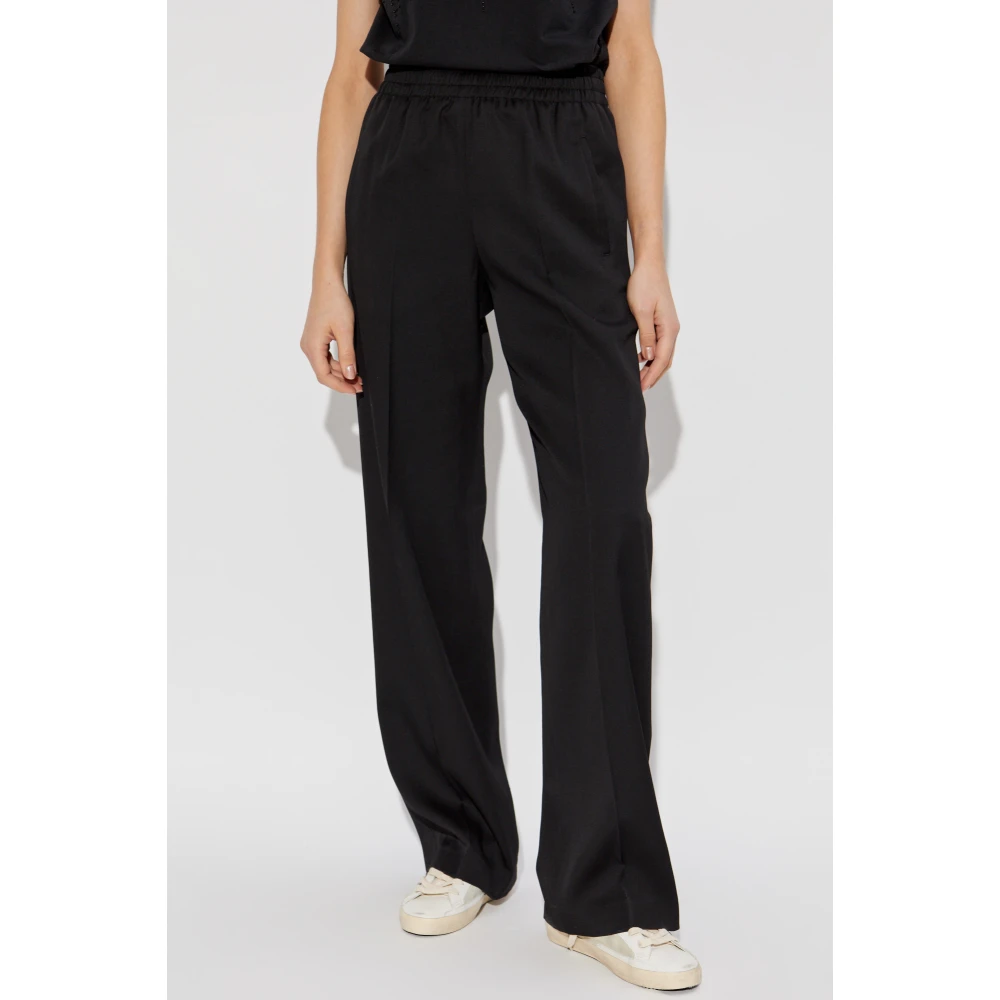 Golden Goose Zwarte Geplooide Broek Black Dames