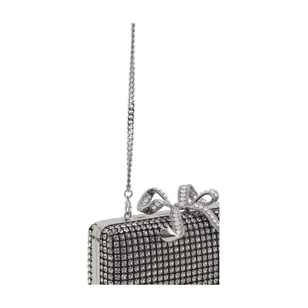Self Portrait Kristallen box clutch tas met strassstenen Gray Dames