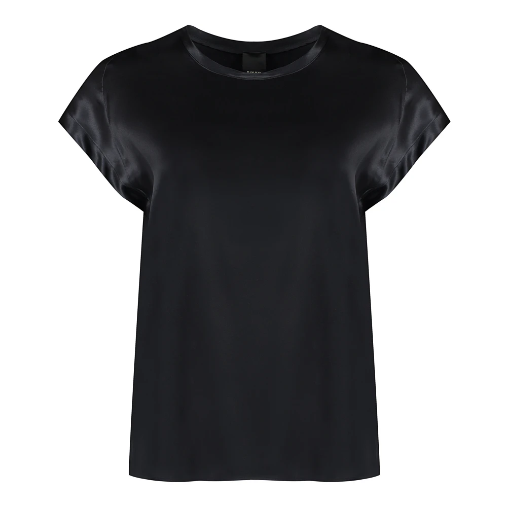 pinko Zijden blouse met zijsplitten Black Dames