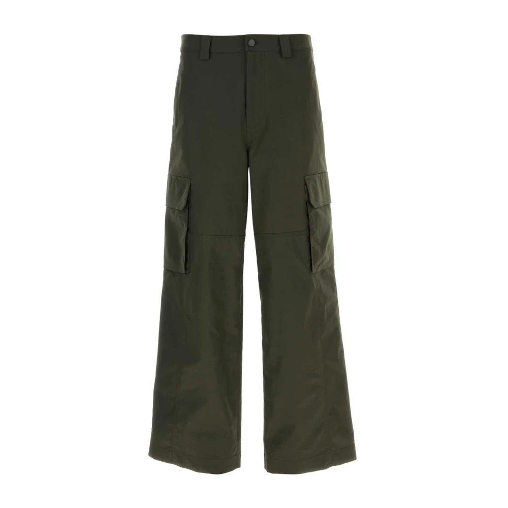 Valentino Garavani Men's Green Wide Trousers, L, Cargo Trousers