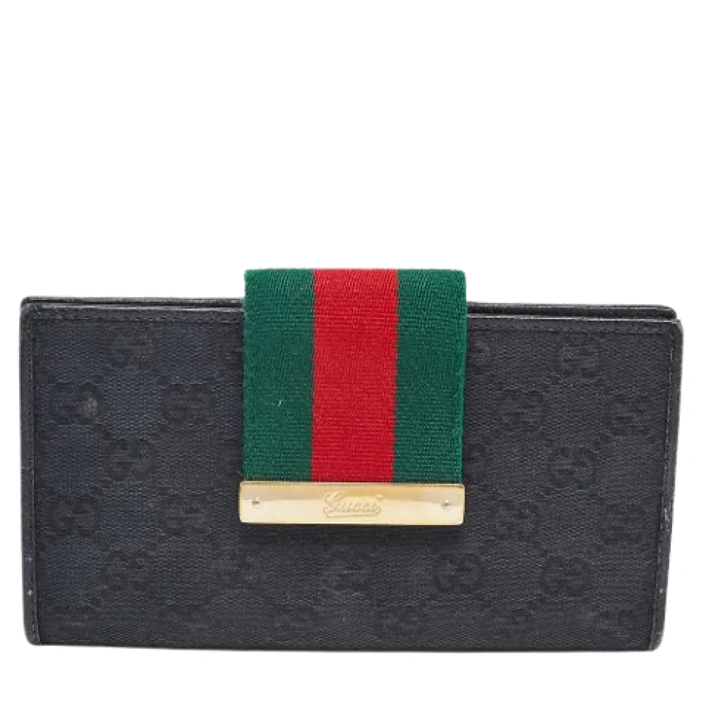 Gucci Vintage Pre-owned Canvas wallets Black Dames