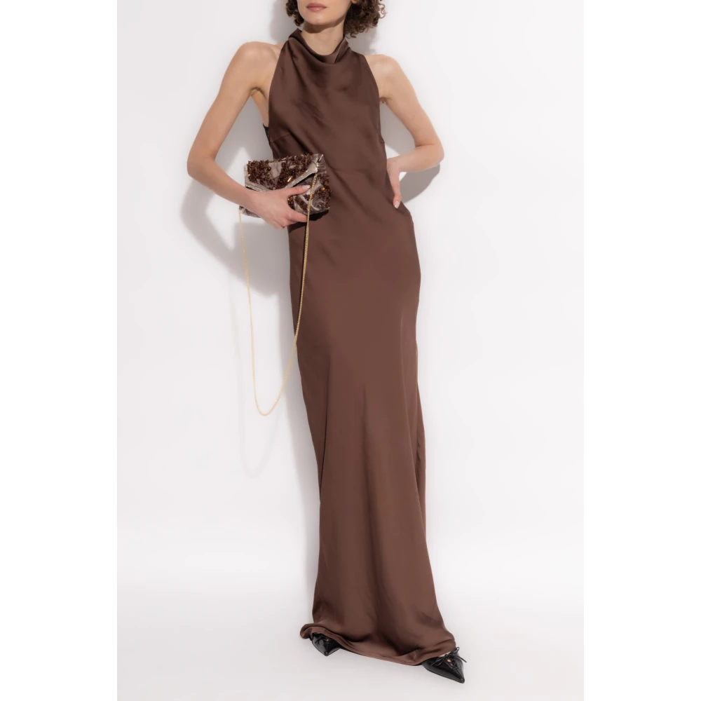 Rotate Birger Christensen Jurk met kant Brown Dames