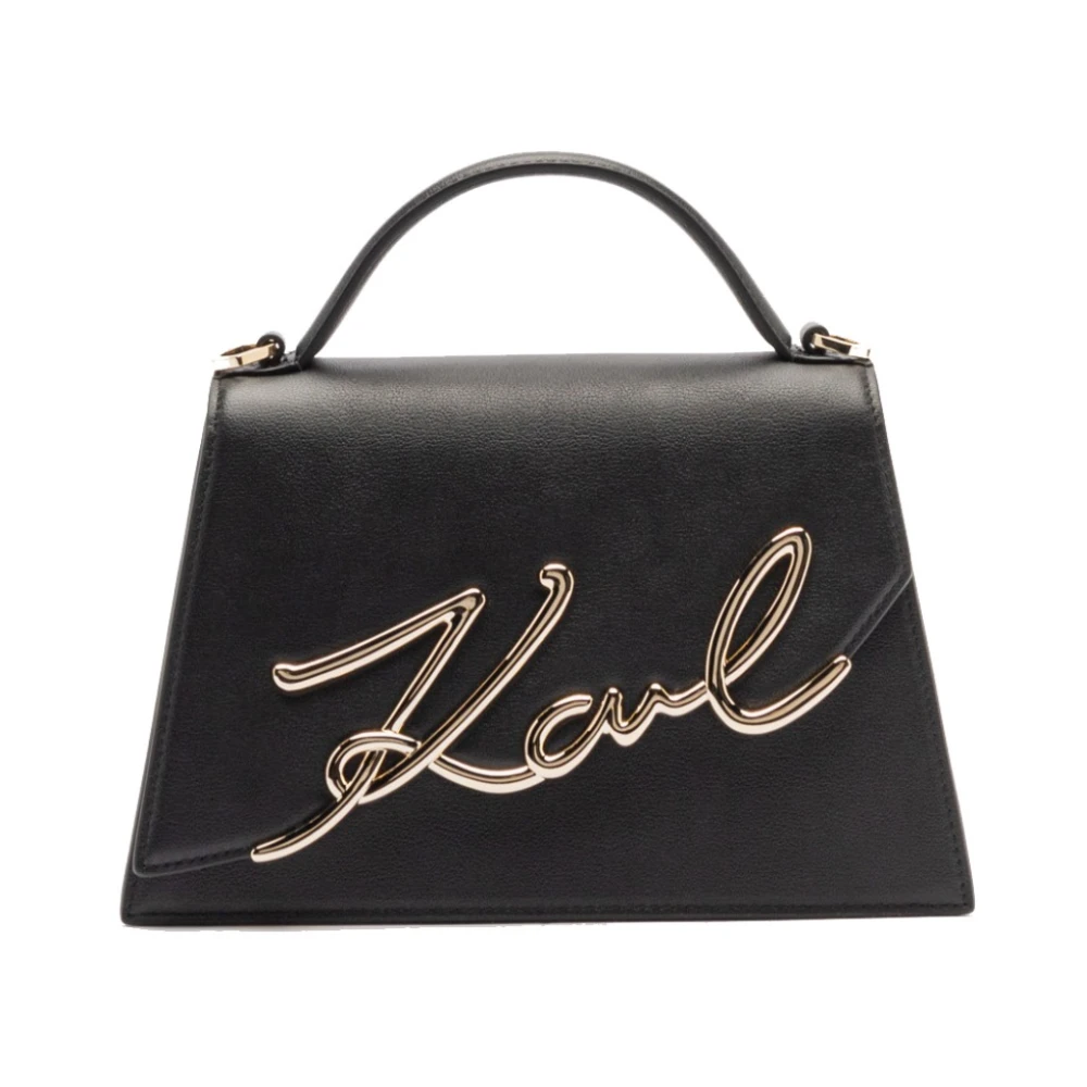 Karl Lagerfeld Women's Black Signature 2.0 Md Crossbody - Handbags - One Size - Bags