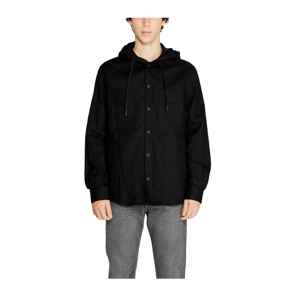 Antony Morato Zwarte Katoenen Overhemd Lange Mouwen Black Heren