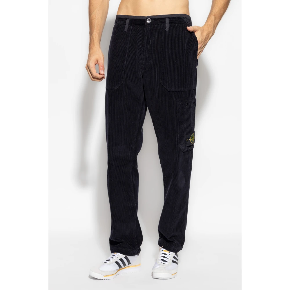 Stone Island Broek met logo Black Heren
