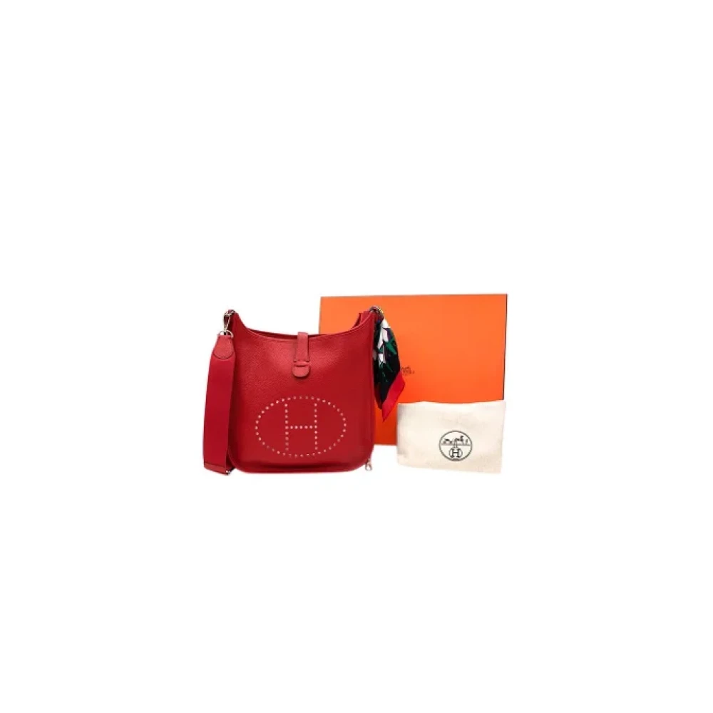 Hermès Vintage Pre-owned Leather crossbody-bags Red Dames